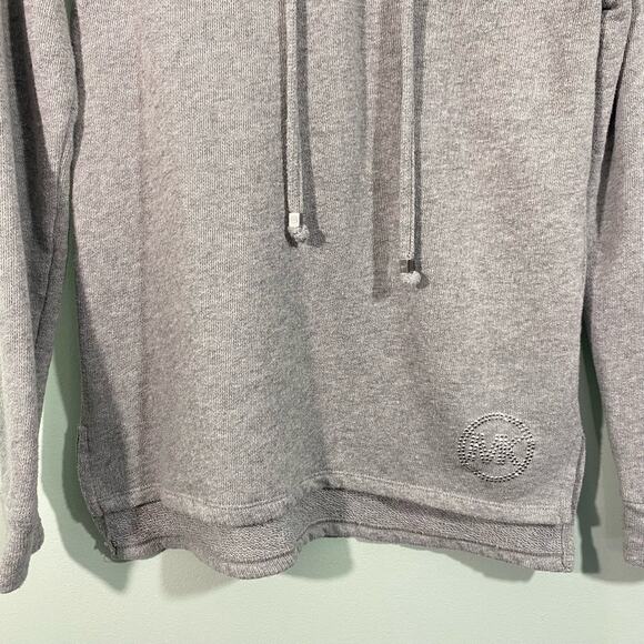 Michael Kors Women's Grey Lightweight Rhinestone "MK" Hoodie Size XS - Picture 10 of 10